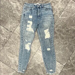 Tinseltown Blue Skinny Jeans Distressed